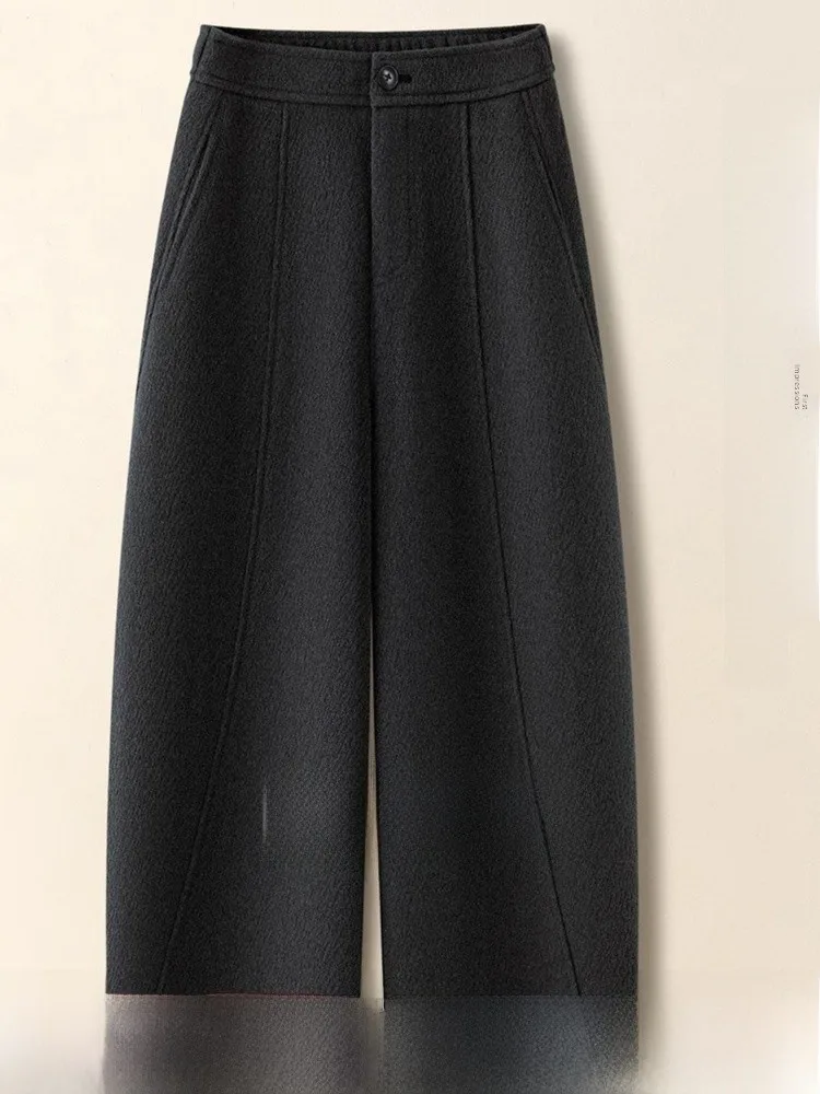 Spodnie damskie z wysokim stanem, luźne, z prostymi nogawkami, szerokie spodnie typu knife pants, spodnie do kolan, eleganckie, codzienne spodnie do pracy.