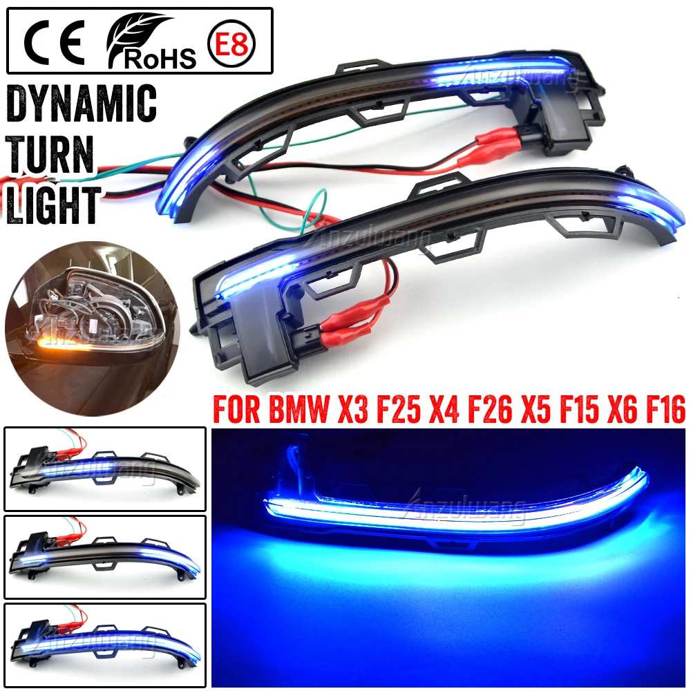 

﻿ 2 шт. черный для BMW X3 F25 2014-2017 LCI Facelift модель автомобиля боковое зеркало мигалка индикаторная лампа светодиодный динамический указатель поворота