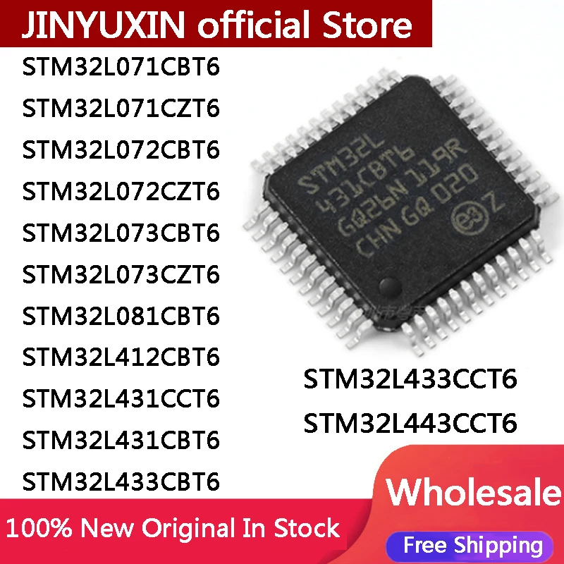 STM32L071CBT6 STM32L 071CZT6 072CBT6 072CZT6 073CBT6 073CZT6 081CBT6 412CBT6 STM32L 431CCT6 433CBT6 433CCT6 443CCT6 LQFP-48 IC