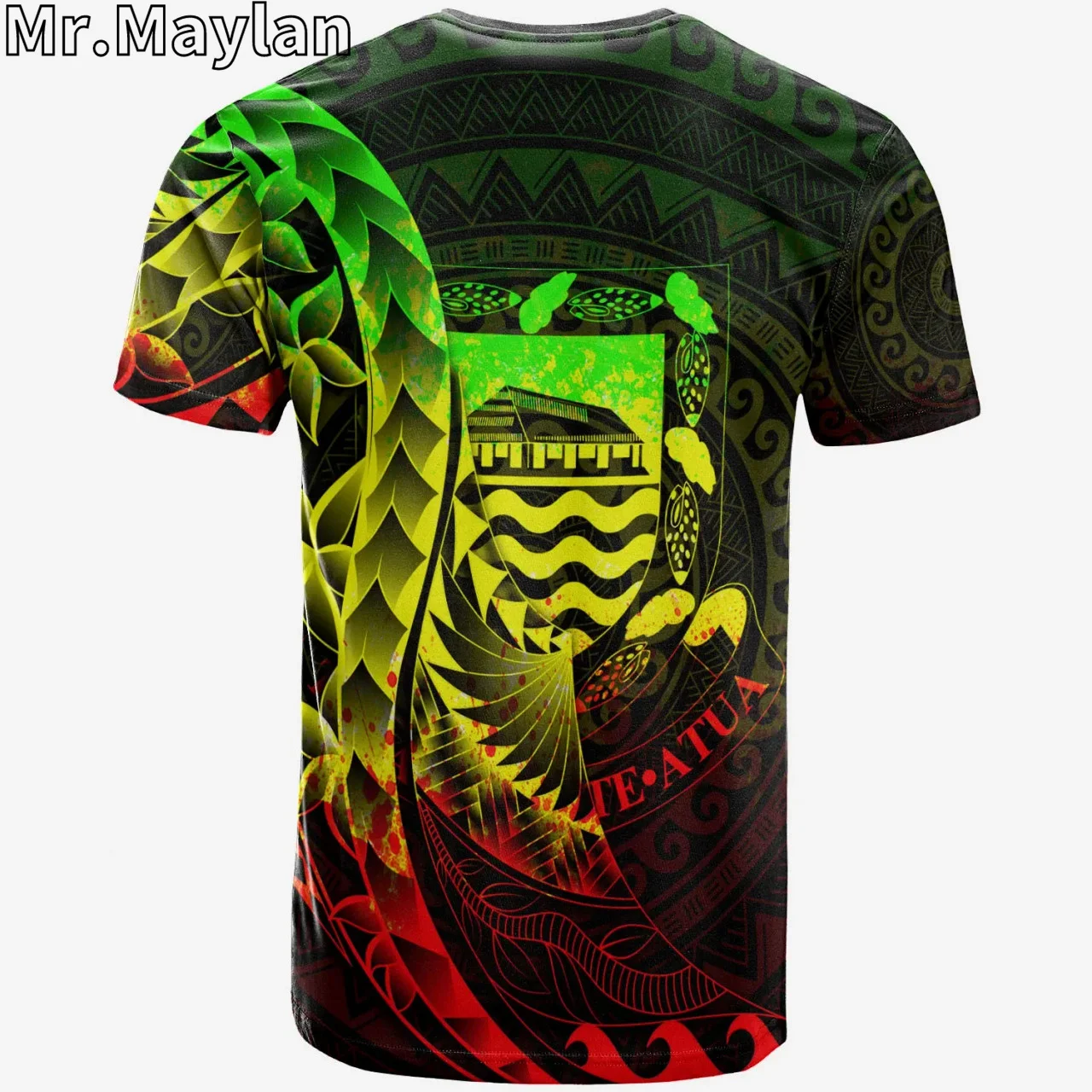 Personalised 3D Printed Fiji Polynesian Hawaii T-Shirt Black Anchor Circle Pattern Tshirt Men Women Streetwear Unisex Tee Tops