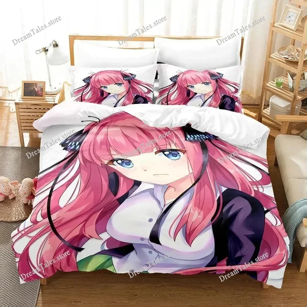 Anime Quintessential Quintuplets Bedding Set Boys Girls Twin Queen Size Duvet Cover Pillowcase Bed Kids Adult Home Textileextile