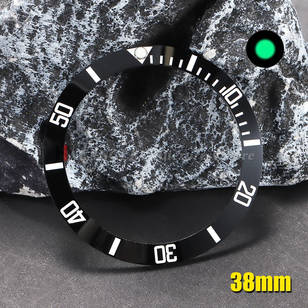 38mm Ceramic Alloy Watch Bezel Insert Ring Slope For Submersible Watch Case for NH35 NH34 GMT Diving 30.5mm inner WatchAccessory