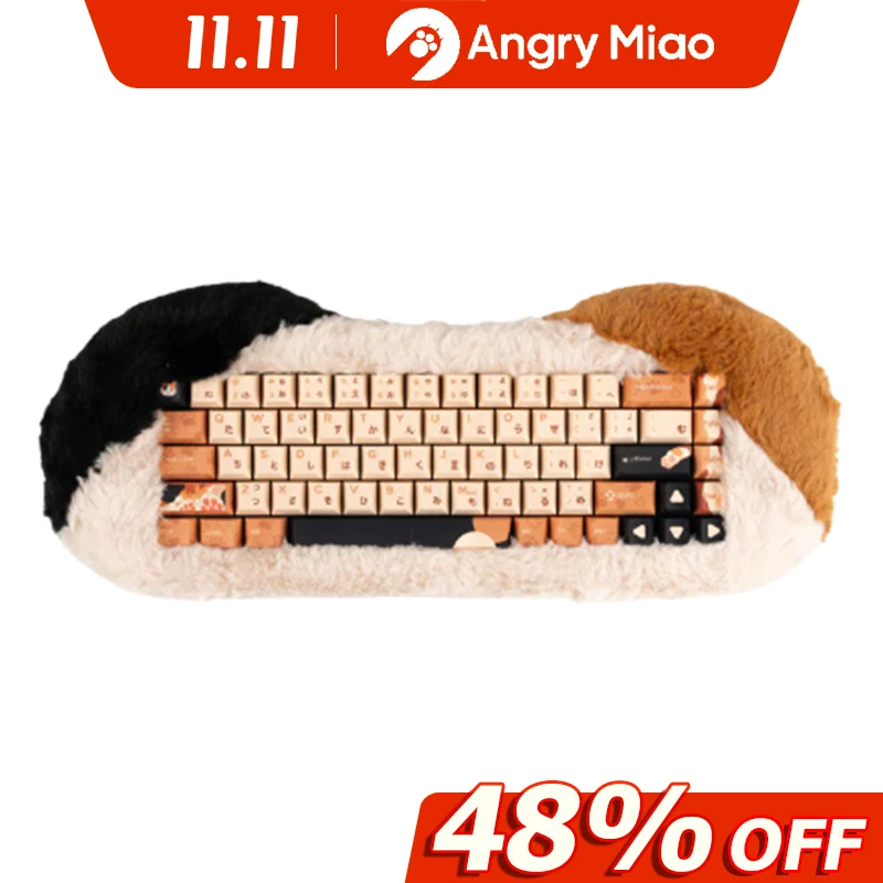 

Игровая клавиатура Dry Studio PETBRICK 65, 2,4G, беспроводная самовосстанавливающаяся механическая клавиатура с листовой пружиной, съемный плюшевый чехол