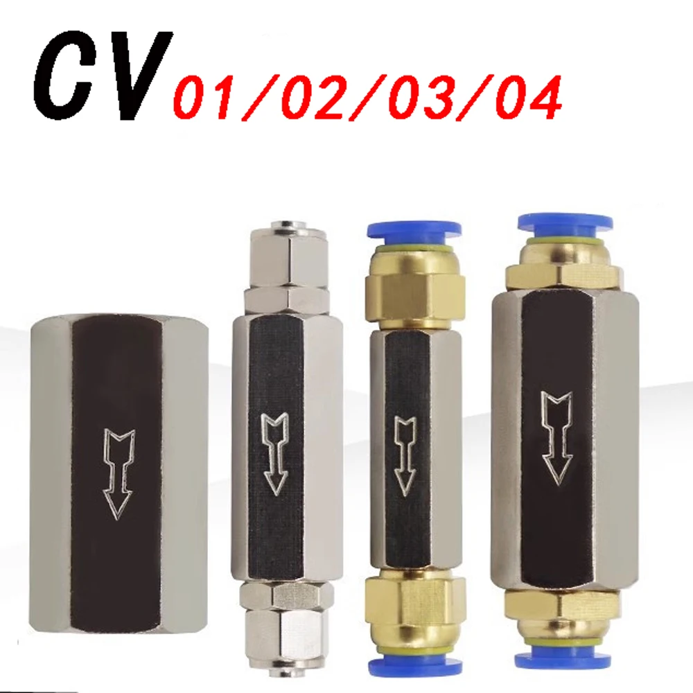 Pneumatic Fittings, Copper Fittings, Globe Valve CV-01, Check Valve CV-02, Non-Return Valve CV-03/04, 1/4 Inch and 1/8 Inch