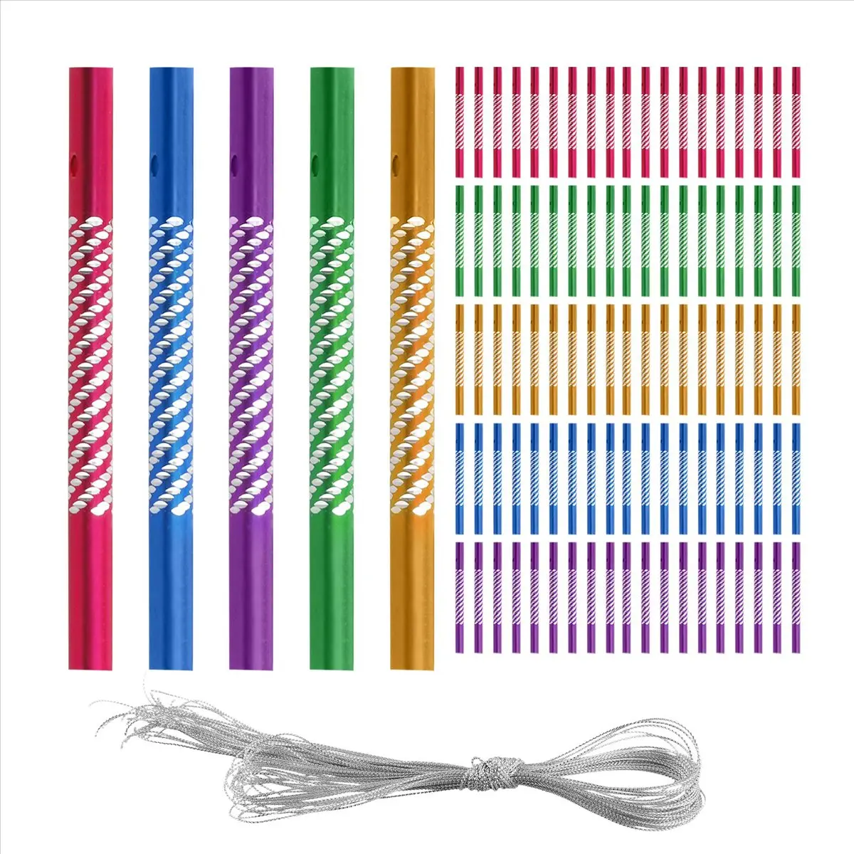 [MEGAL SALE]100Pcs DIY Wind Chim Hollow Wind Spinners Tube Wind Chime for DIY Aluminum Metal Tube Vocalize