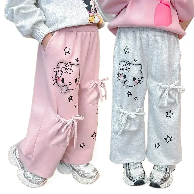 Sanrio Meisjesbroek Koreaanse Versie Schattige Hello Kitty Print Casual Broek Westerse Stijl Sanitaire Broek Kinderen Groothandel