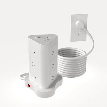 40/60/80/100cm pohyblivá napájecí zásuvka do kolejnice, nástěnné elektrické zásuvky, dvojitý USB UK/FR/EU/USB univerzální napájecí adaptér 6 nejlepší prodej hlavní podřízená zásuvka - №4