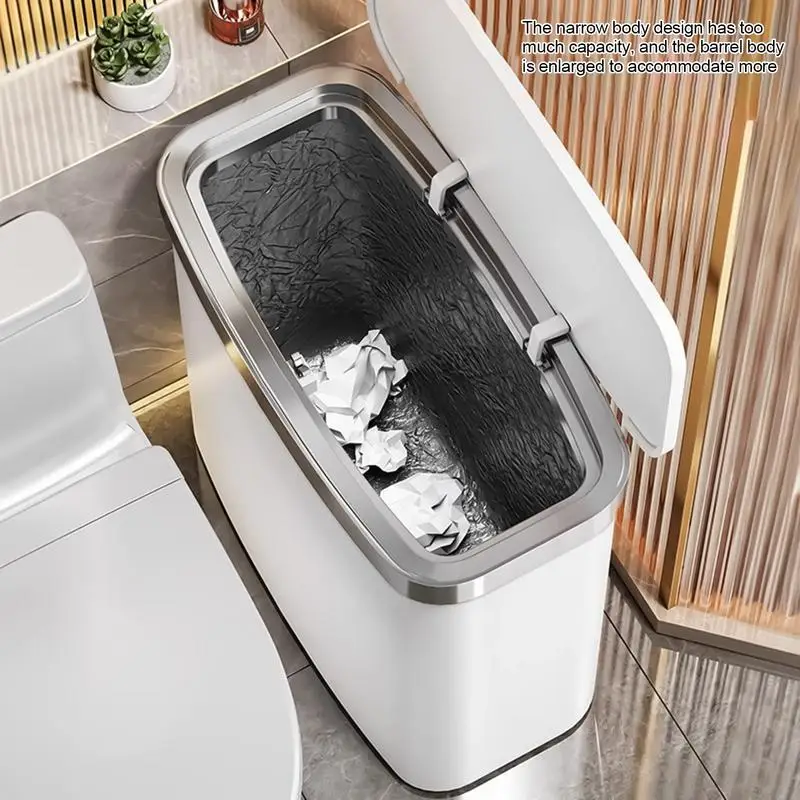 

Тонкий мусорный бак, узкий мусорный бак с крышкой, легкий держатель для мусора, контейнер для мусора для спальни, гостиной, рабочего места, дома