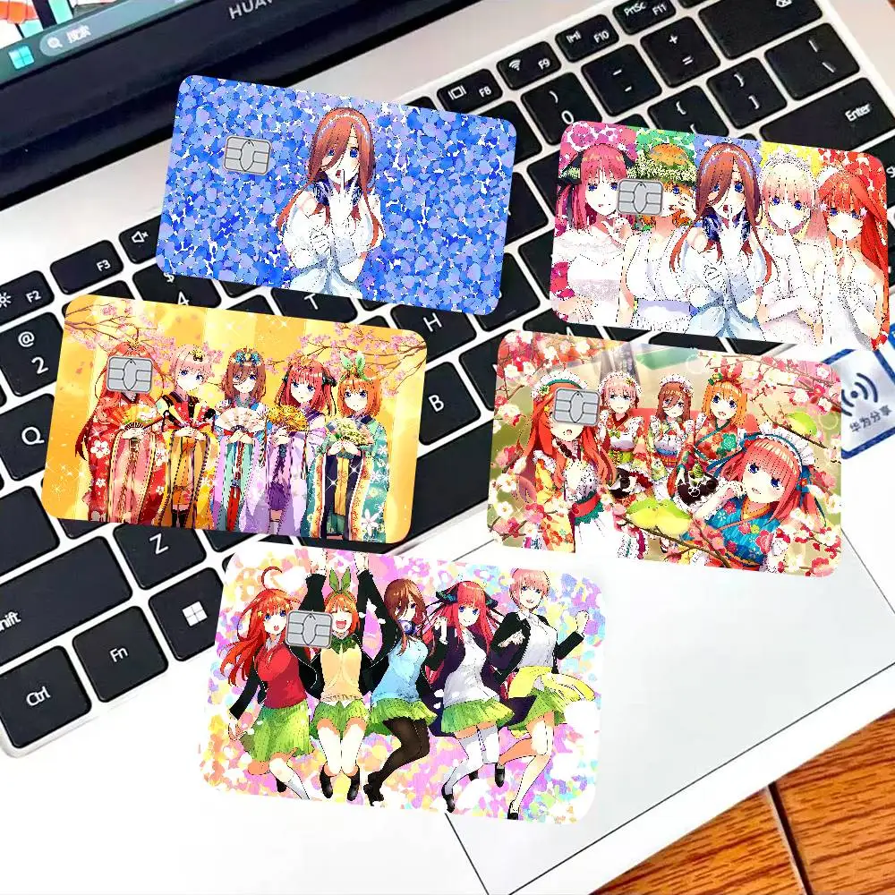 Anime The Quintessential Quintuplets Credit Card Skin Stickers No Adhesive Residue Water Proof for VISA Credit Card Access Card