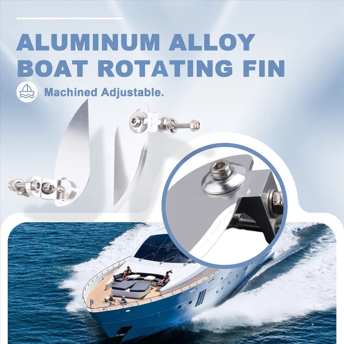 A48U Rc Model Boat Turn Fins Adjustable Aluminum Water Knife for Feilun Ft012 Refit