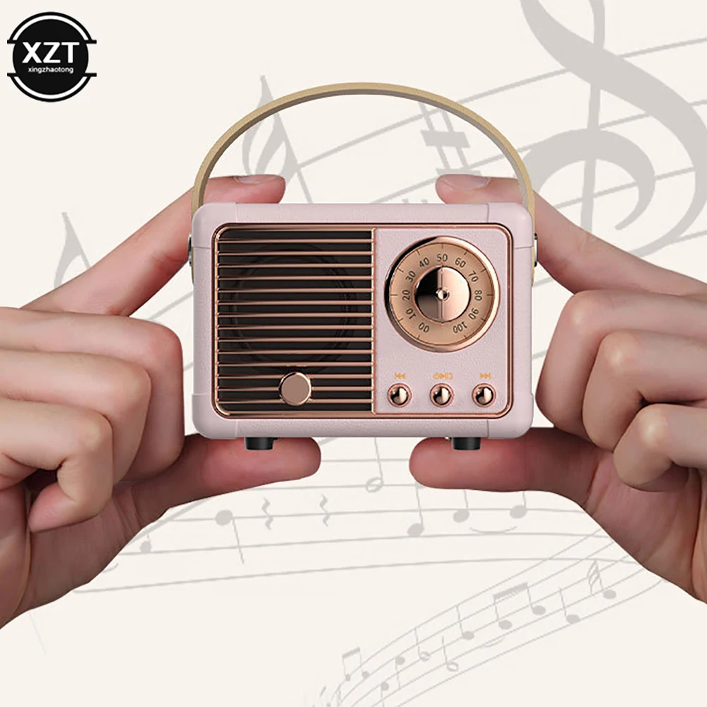 Retro Wireless Bluetooth-Compatible Speaker Vintage FM Radio Portable USB Interface Classical Decoration Speakers Music Player