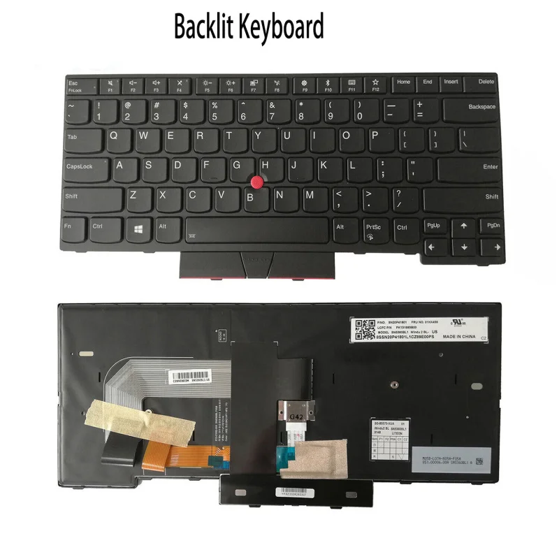 

Z New For Lenovo Thinkpad T470 T480 Backlit US Keyboard 1AX569 01AX487 01HX499