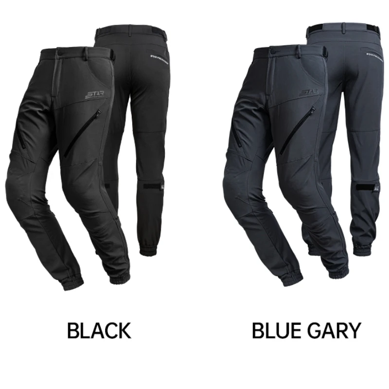 SFK Black Men's Motorcycle Cycling Trousers Summer Breathable Motorbike Riding Race Pants With CE Protective Gears Accessories