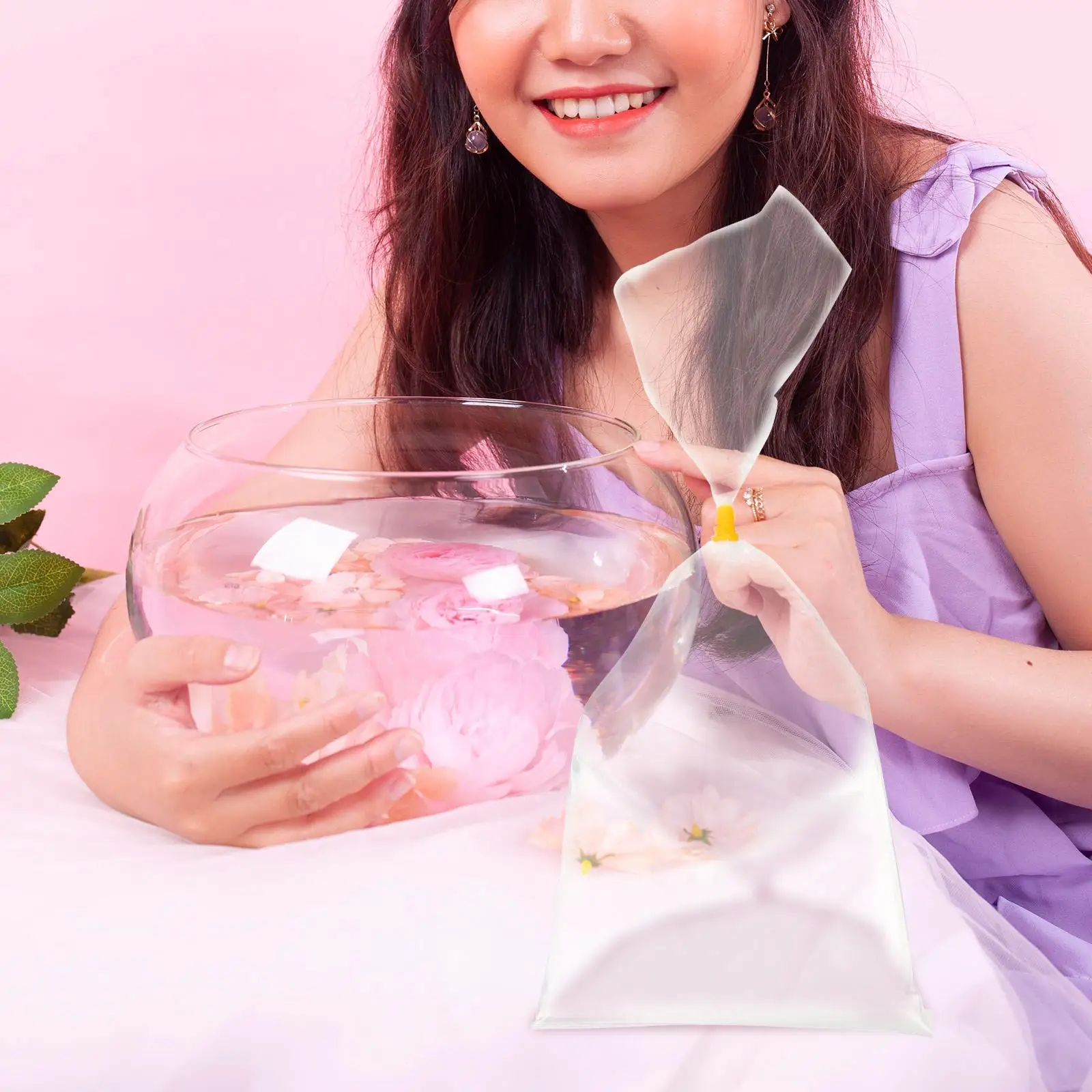 50 Pcs namental Fish Packaging Bags 15x38cm HDPE Clear Shipping Containers for Aquarium Transport Disposable Practical