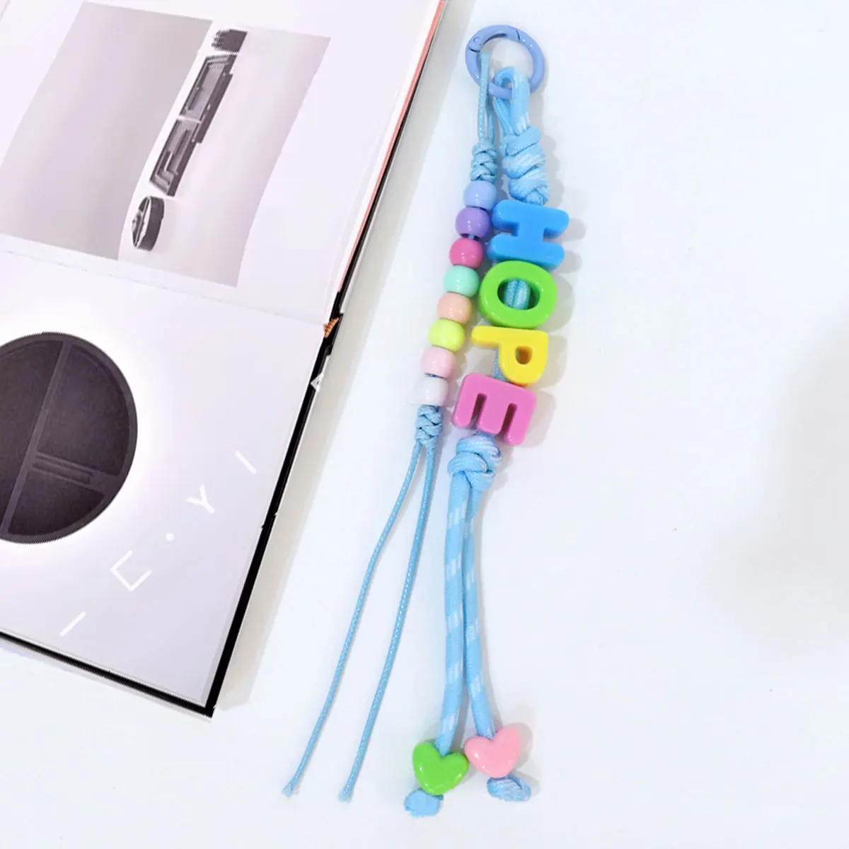 Personalized Colorful Braided Beaded Acrylic Letter Keychain