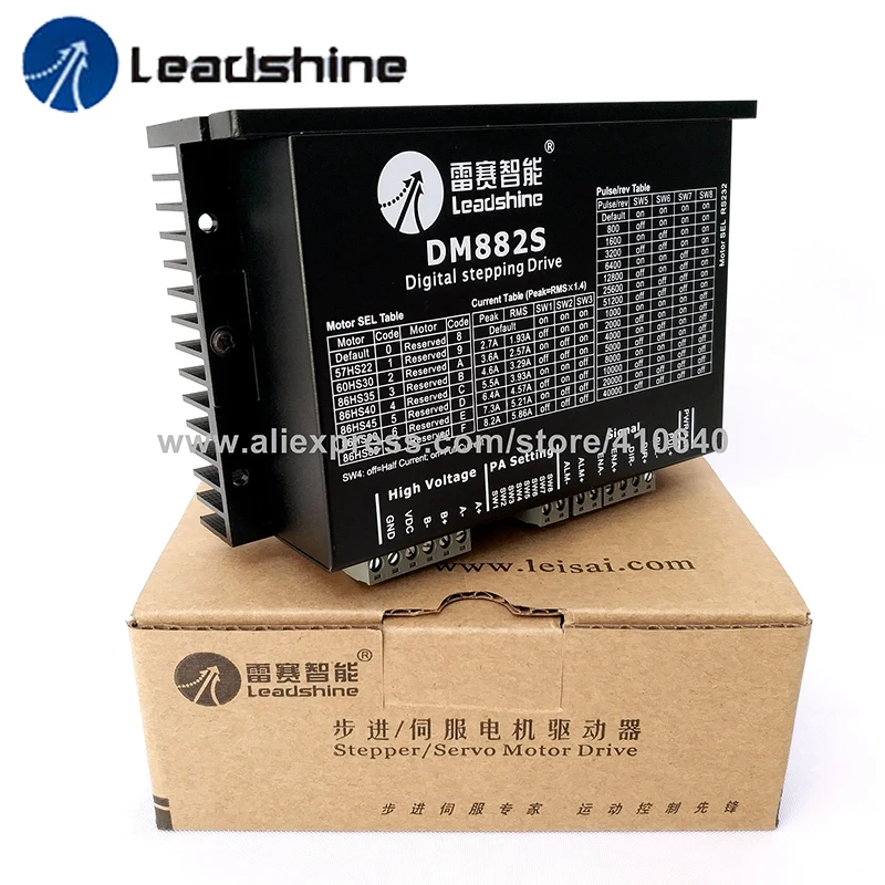 2 Phase GENUINE Leadshine Digital Stepper Motor Drive DM882S Updated from AM882 Match for 57HS22 60HS30 86HS35 to 86HS85 Stepper