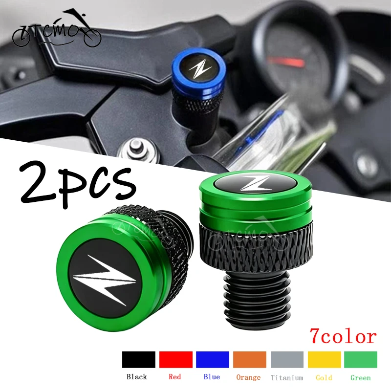 For KAWASAKI New Z400 Z900 Z1000 Z800 Z750 Z300 Z650 M10*1.25 Motorcycle CNC Aluminum Mirror Hole Plugs Screws Bolts Cover Caps