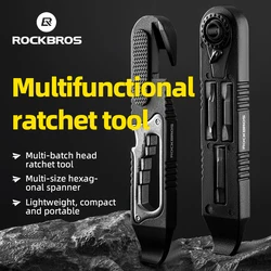 ROCKBROS 2In1 Bicycle Repair Tools Mutilfunction Tire Lever Portable Ratchet Spanner Toughness Nylon Fiberglass Bike Accessories