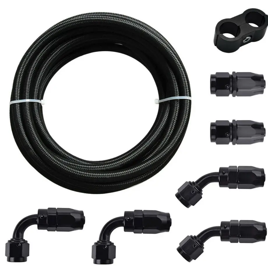 

Auto Replacement Parts Braided 3/8 Fuel Line AN10-9.8Feet Oil/Gas/Fuel Hose End Fitting Hose Separator Clamp Kit Car Accessories