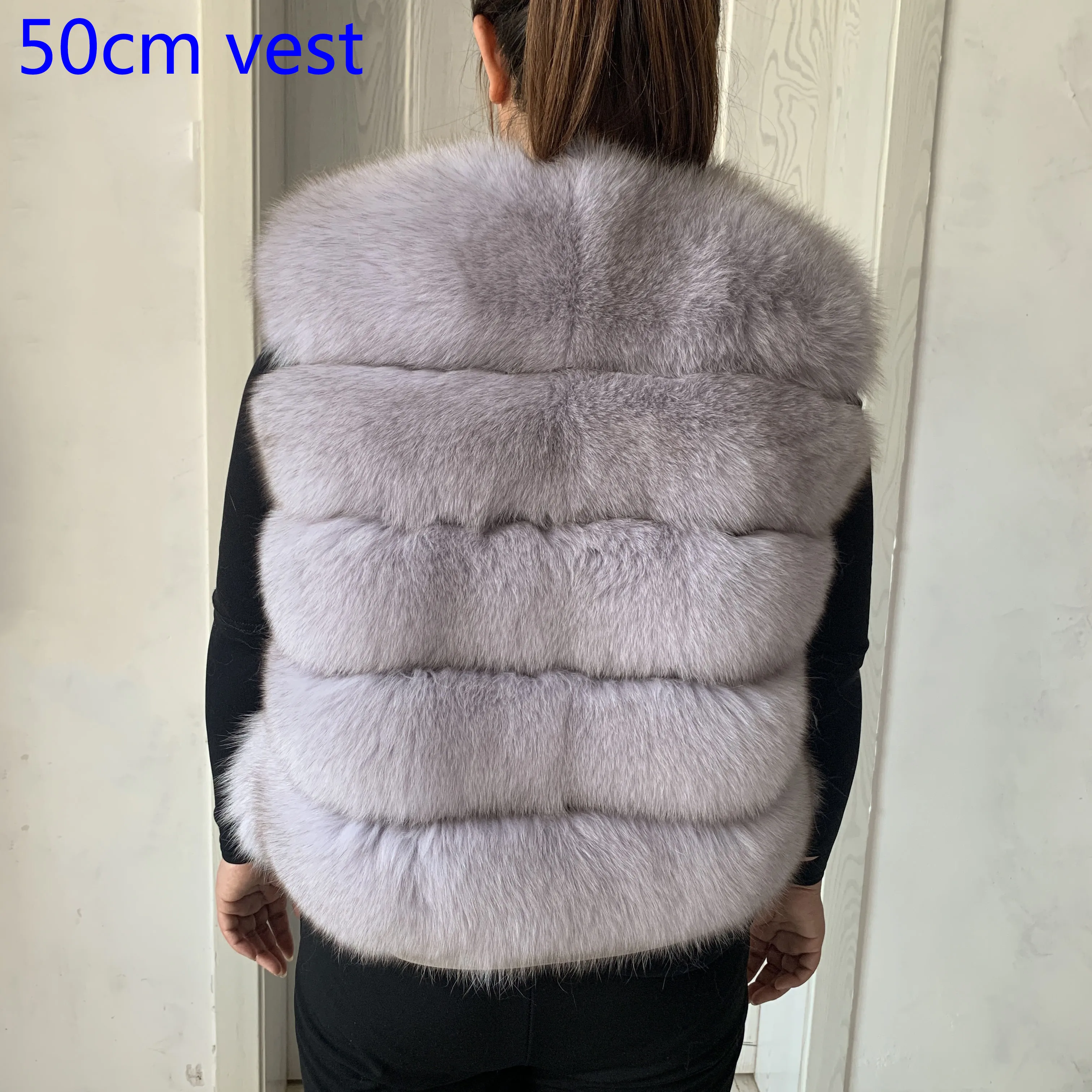 Real Fox Fur Jacket for Women, Standing Collar Vest, Warm Fashion, Natural Fur, Quality, 100% Fox Fur, Autumn and Winter, New