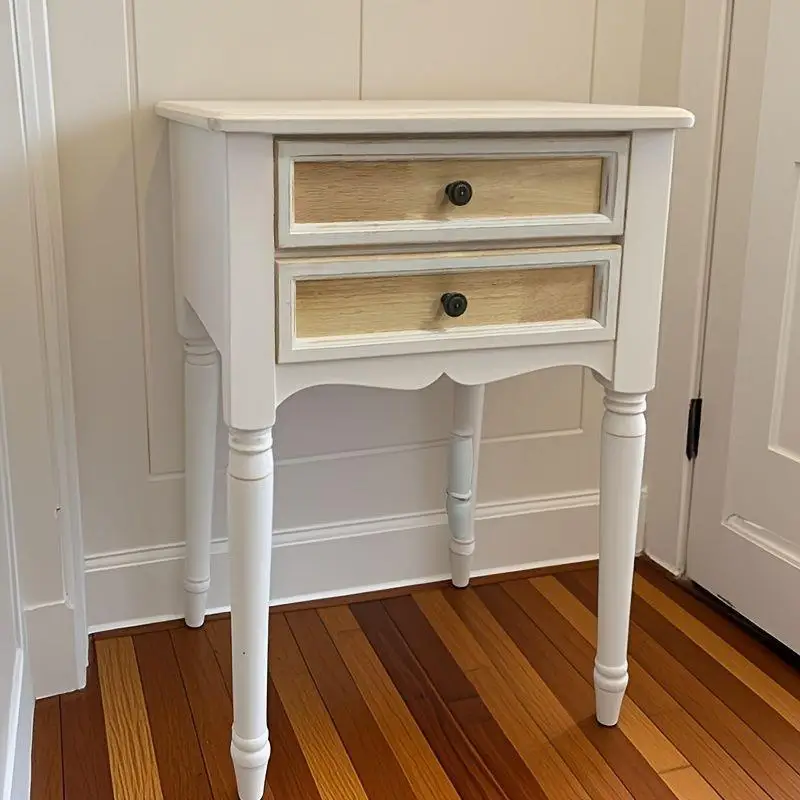 American old bedside table solid wood simple rural European bedroom fully equipped storage bedside cabinet locker retro
