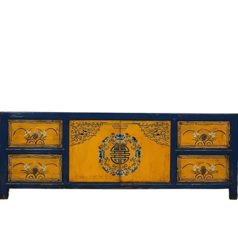Chinese antique wooden furniture replica lacquered high gloss living room cabinet furniture