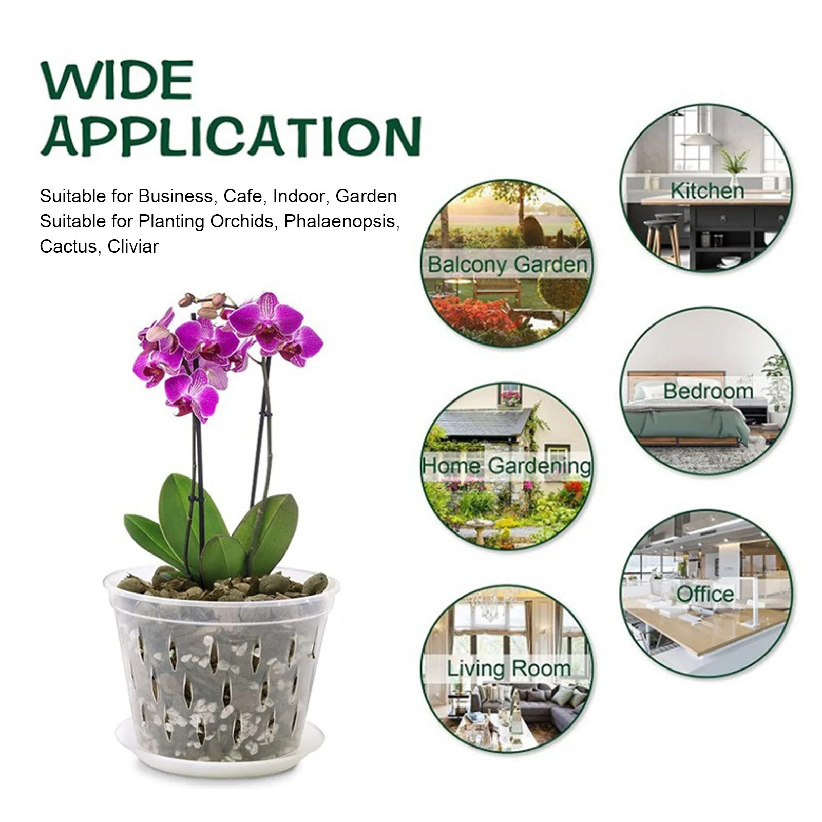 

Orchid Flower Pot 5 Sets Orchid Flower Pot Breathable Clear Orchid Planting Pot with Holes Saucers for Indoor Outdoor