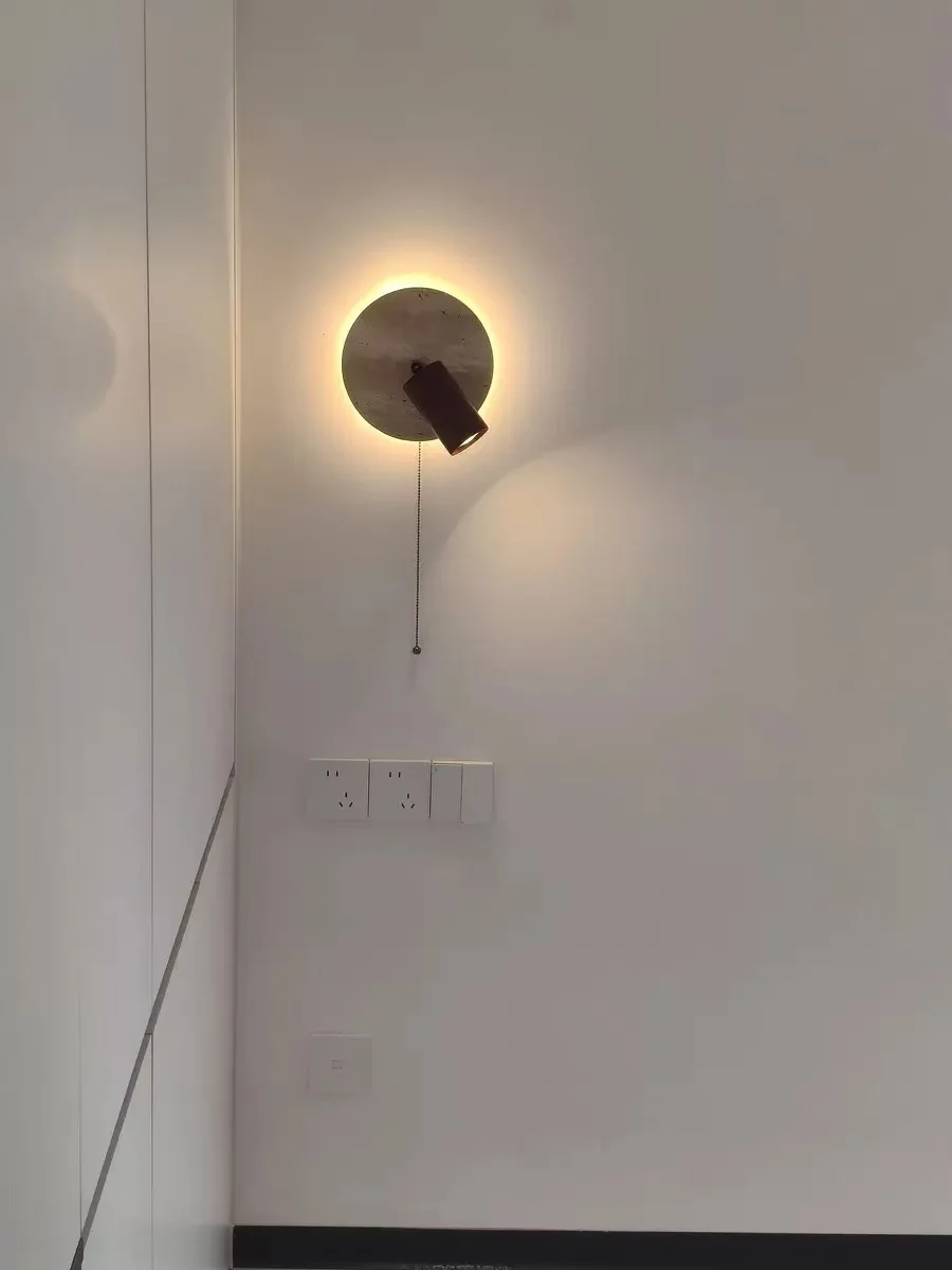 

Yellow Travertine Ceiling Light Wabi Sabi Nordic Cream Flush Mount LED Bedroom Bathroom Hallway Corridor Lampy Sufitowe