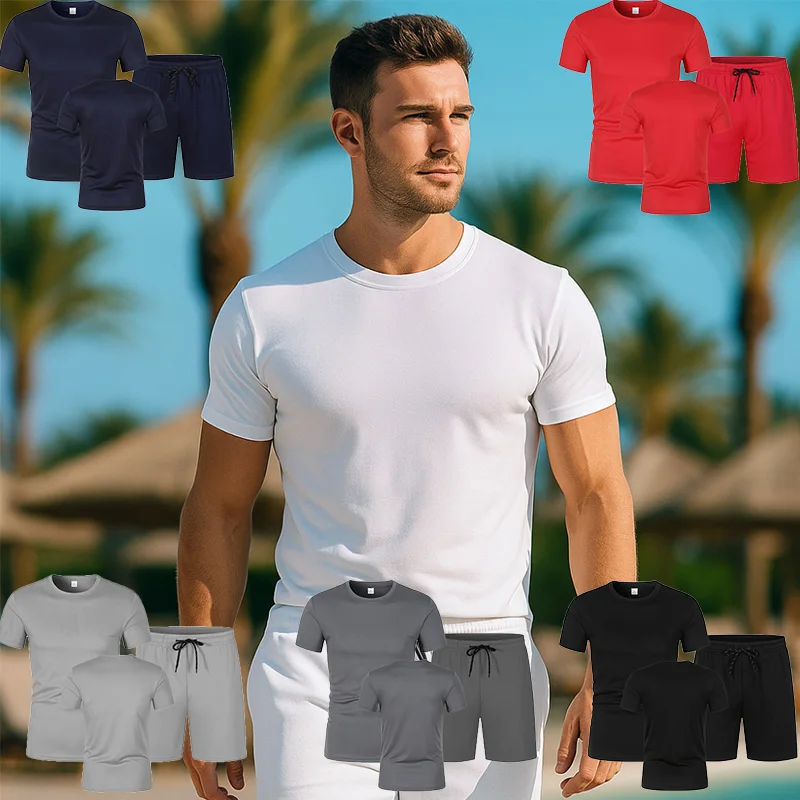 

Three fast-drying high-quality fashionable solid-color men s comfortable shorts and T-shirts for summer 2025 trendyol