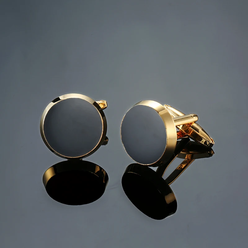 Men\'s French shirt cufflinks copper material yellow black enamel conical cufflinks fashion clothing accessories wholesale
