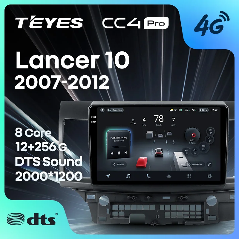 TEYES CC4 PRO For Mitsubishi Lancer 10 CY 2007 - 2012 CarPlay Auto 2DIN Autoradio Multimedia Stereo