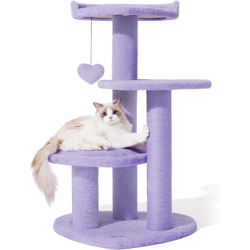 Cat Tree Cat Tower For Indoor Cats Multi-Level Cat Climbing Frame Sisal Grinding Claw Purple Fantasy Cat Scratcher Tree