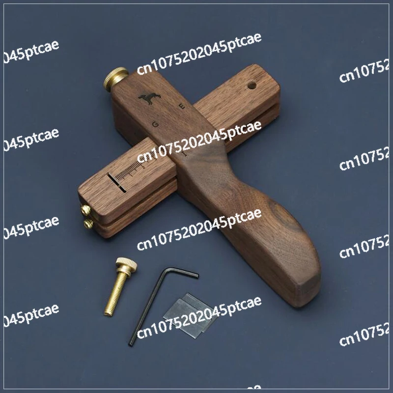 DIY Leather Craft Leather Belt Cutter Adjustable Strip Manual Cutting Tool Walnut Material Professional