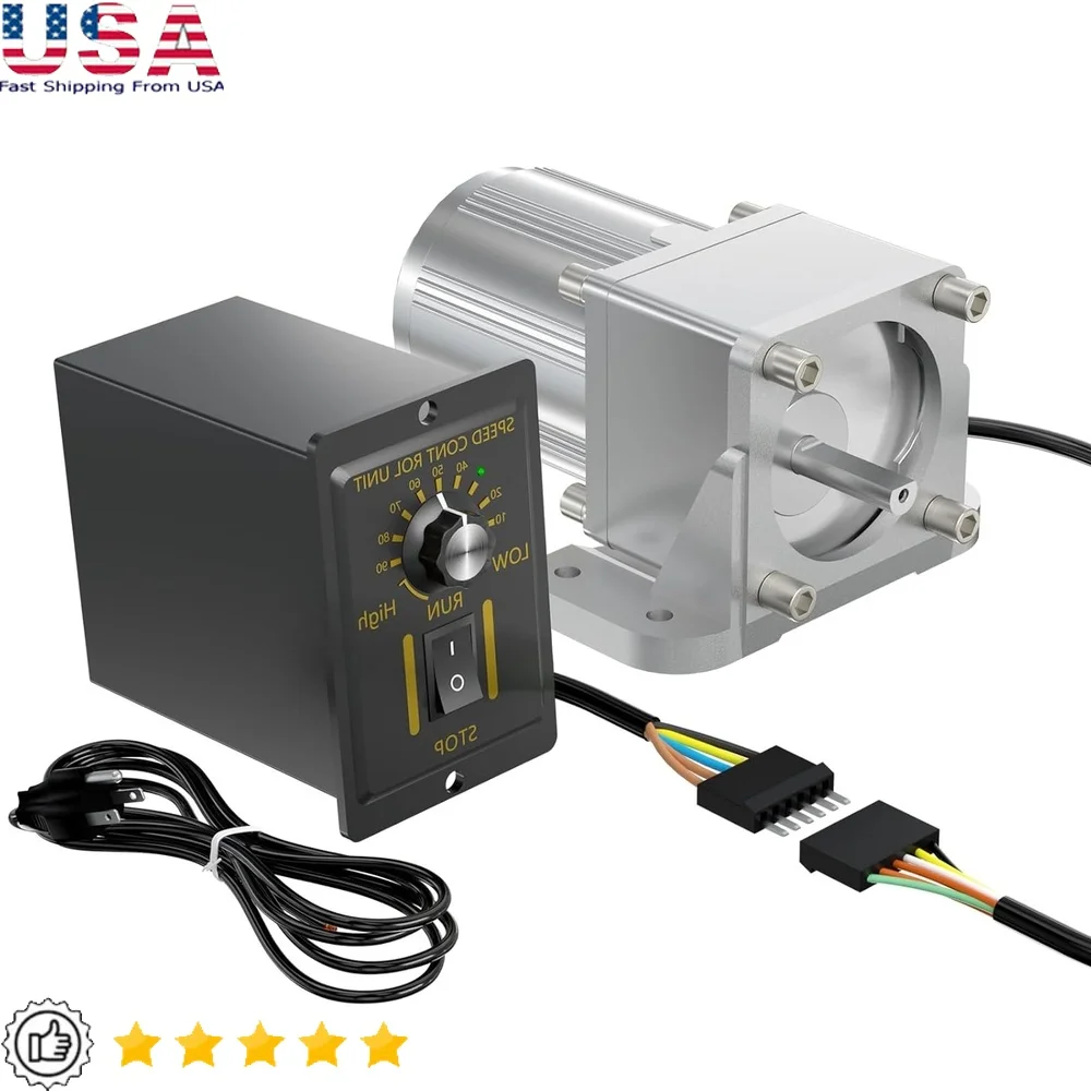 

6W AC 110V Adjustable Gear Reducer Motor 150RPM with Speed Controller Bracket Robotics Industry Automotive Applications