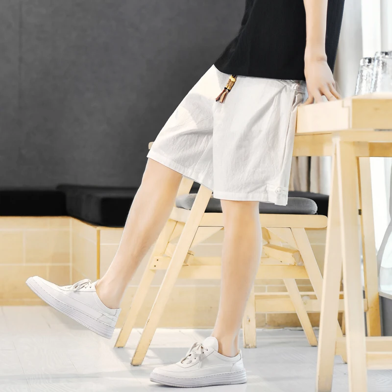 

Men's Linen orts Summer Thin Cotton Linen Loose Fit Casual Pants Straight Leg Loose Mid-Calf Breathable Comfortable orts