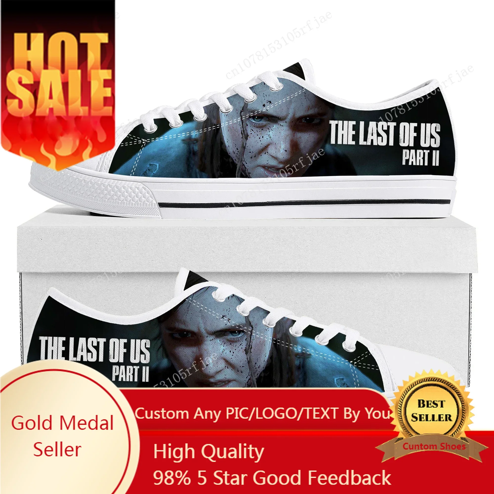 

The Last of US Part II Low Top Sneakers Cartoon Game Womens Mens Fashion Canvas Sneaker Couple Custom Built Shoes