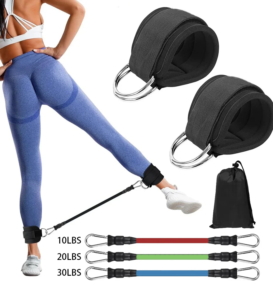 Fitness Ankle Resistance Band, Suitable for Adult Hip and Leg Strength Training, Pilates CrossFit Family Yoga Exercise Equipment