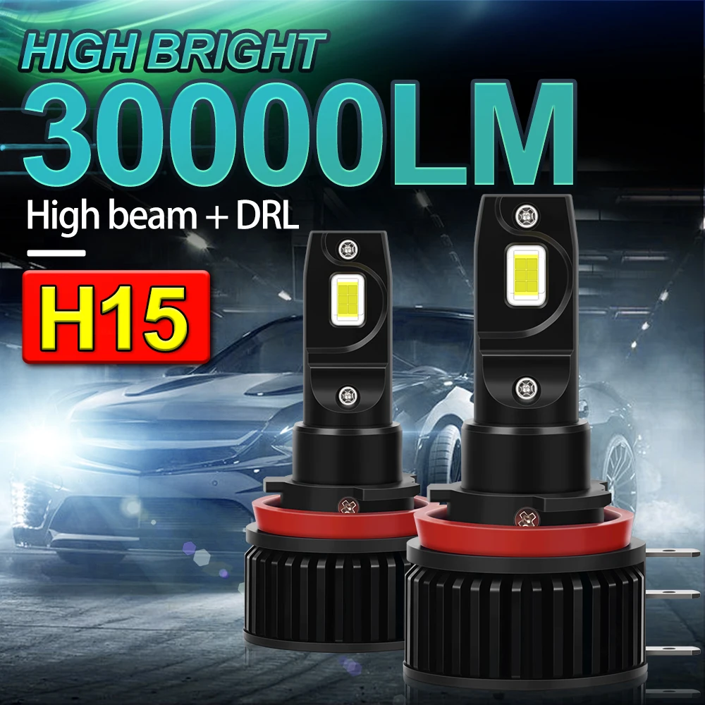

300 лм Canbus H15 Светодиодный Автомобильные фары 6000 Вт высокомощные Автомобильные фары K белые Противотуманные фары 12 в 24 В CSP чипы передние фары