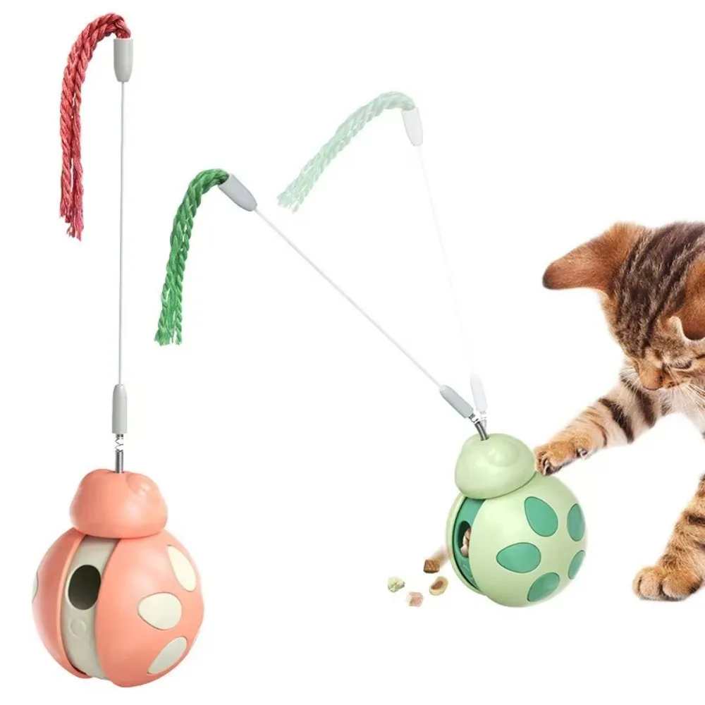 Funny Plastic Tumbler Balance Car High Stretch Auto-Balancing Cat Teasing Stick Interactive With Teaser Wobble Ball