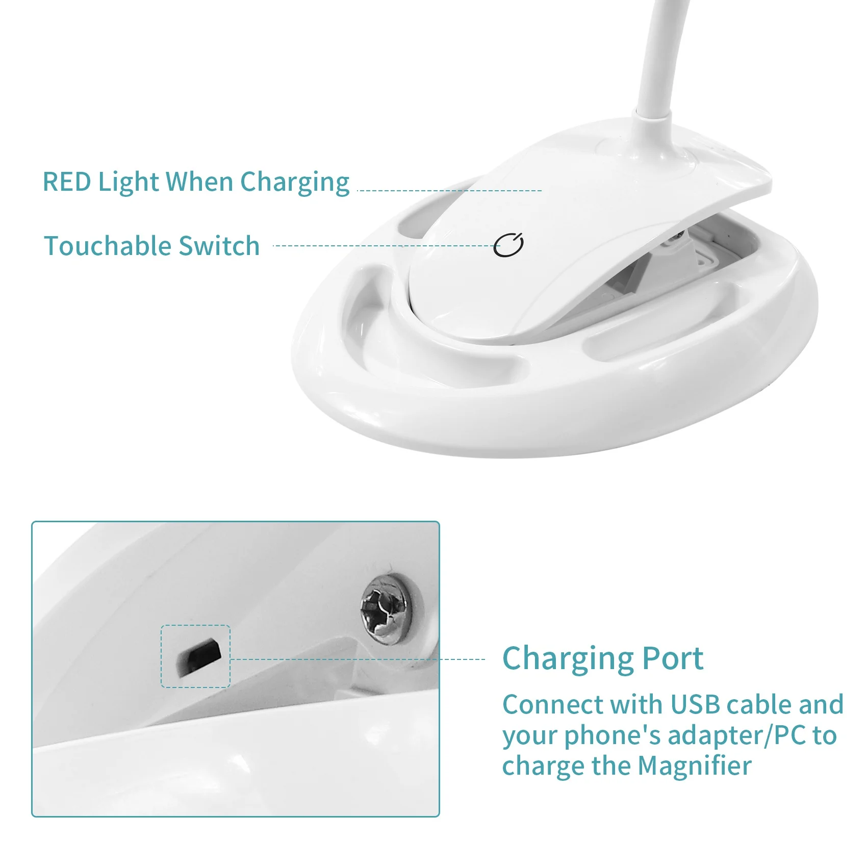 

Эффективная портативная лупа 3X 8X с подсветкой, настольная светодиодная лампа-лупа, перезаряжаемая лупа с подсветкой для рукоделия