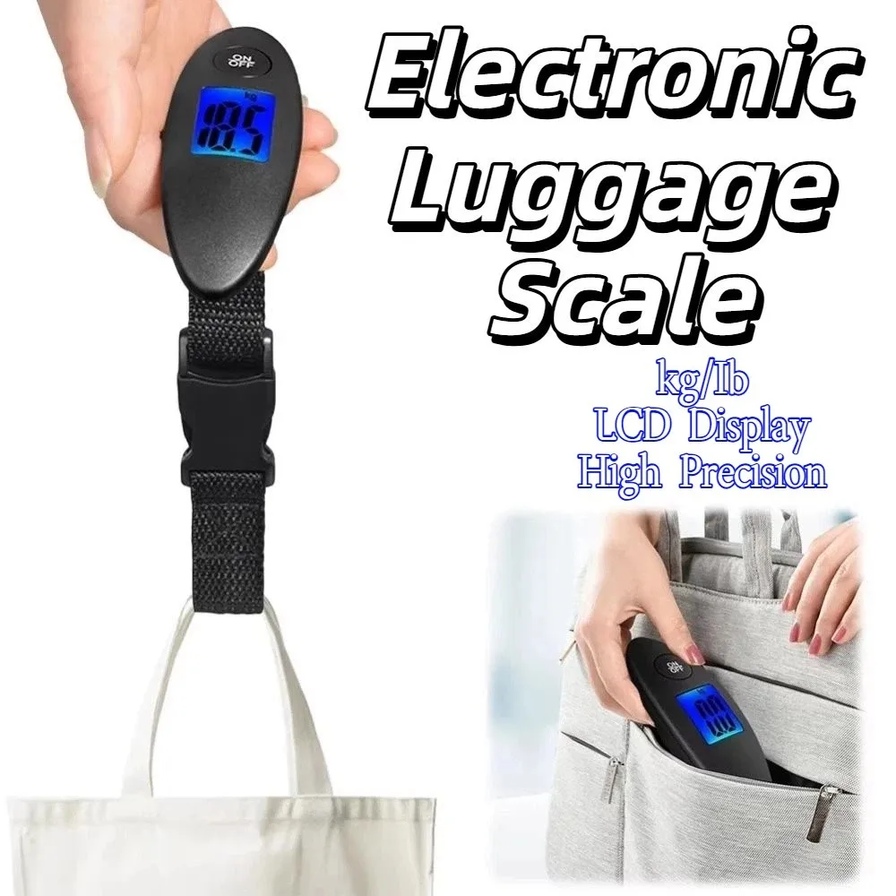 

Spindle Shape Electronic Luggage Scale kg/Ib LCD Display Mini Suitcase Scale Durable High Precision Travel Weighing Scale