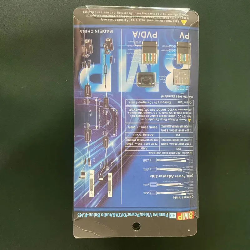 8MP CCTV Coax BNC Video Power Balun Transceiver to CAT5e 6 RJ45 Connector For 4K/5MP/2MP AHD/CVI/TVI/CVBS Camera