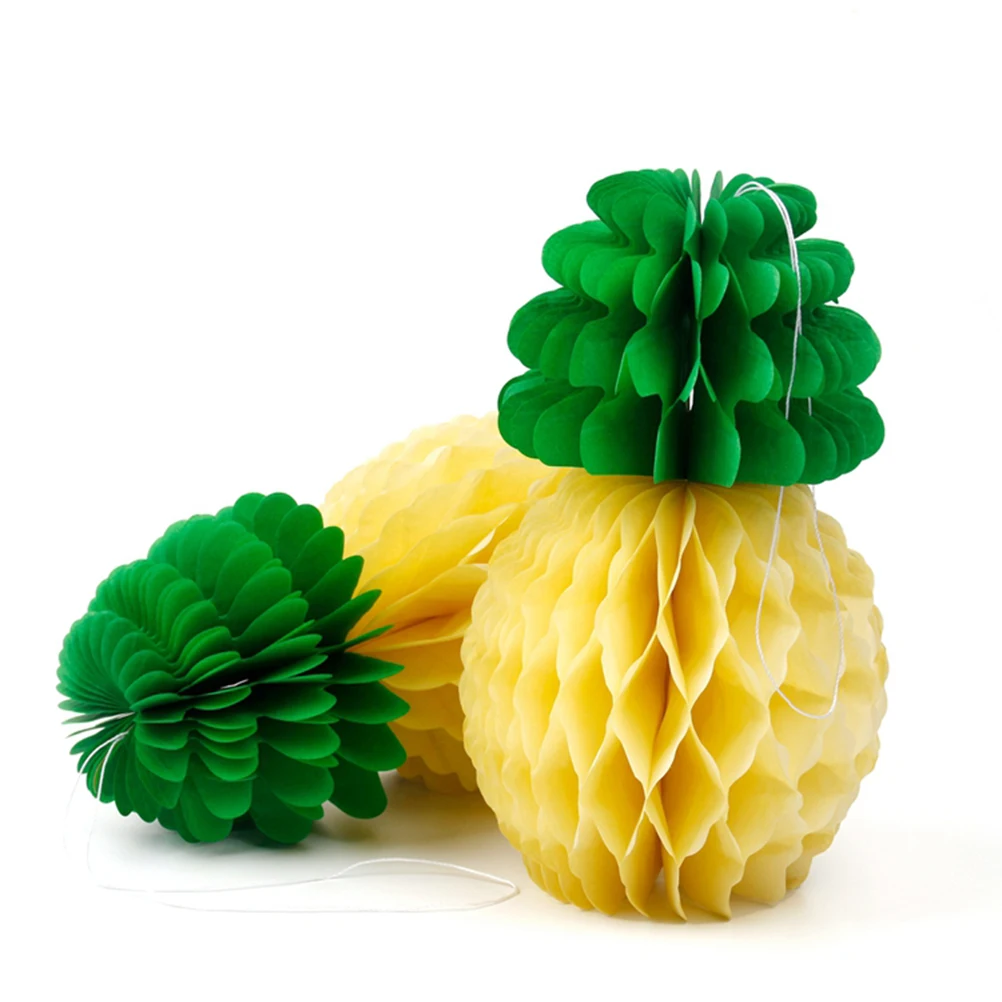 

5Pcs Pineapple Honeycomb Party Decorations 20cm Reusable Luau Birthday Hawaiian Supplies Fruit Shaped Pineapple Decor