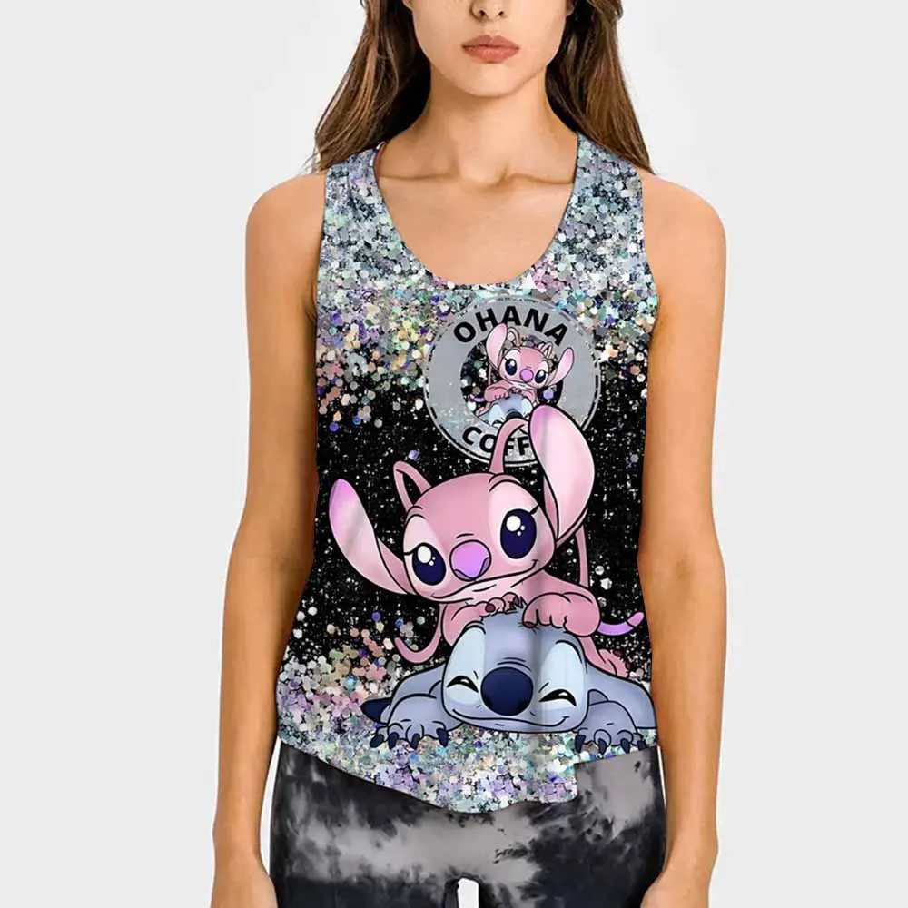 

Disney Lilo & Stitch Printed Women's Sleeveless Casual Women's Tank Top Street Outdoor Sports Jogging Sleeveless Top