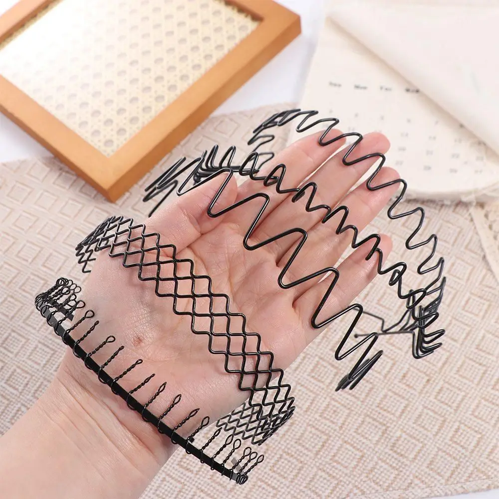 

Cross Wave Shape Headband Spring Shape Simple Thin Metal Hair Hoop Double Layer Hair Accessories Men Hair Bands Children