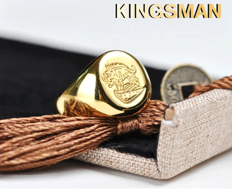 Kingsman Ring The Secret Service Custom Signet Rings For Men Women Cosplay S925 Sliver Color Brass Gold Color Free Engrave
