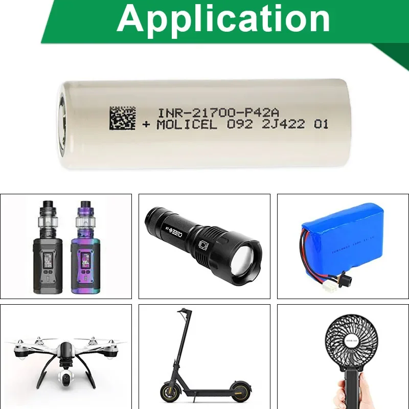 Original Molicel P42A 21700 Battery 4200mah High Capacity 30A/45A 3.7V INR 21700 Rechargeable lithium Batteries Power Bank view 4