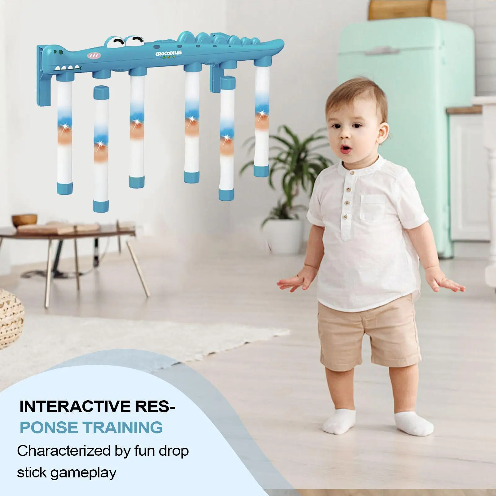 스틱 잡기 게임 그랩 챌린지 활동 장난감 3단 속도 악어 디자인 반응 게임 3세 이상 어린이 및 성인용