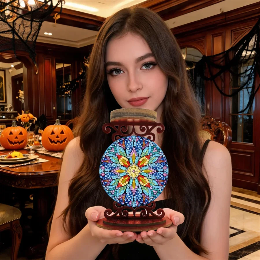 Flower candle holder Halloween holiday gift Diamond Painting Kits Drill DIY Crystal Rhinestone Mosaic Art Craft Home Decor - view 3