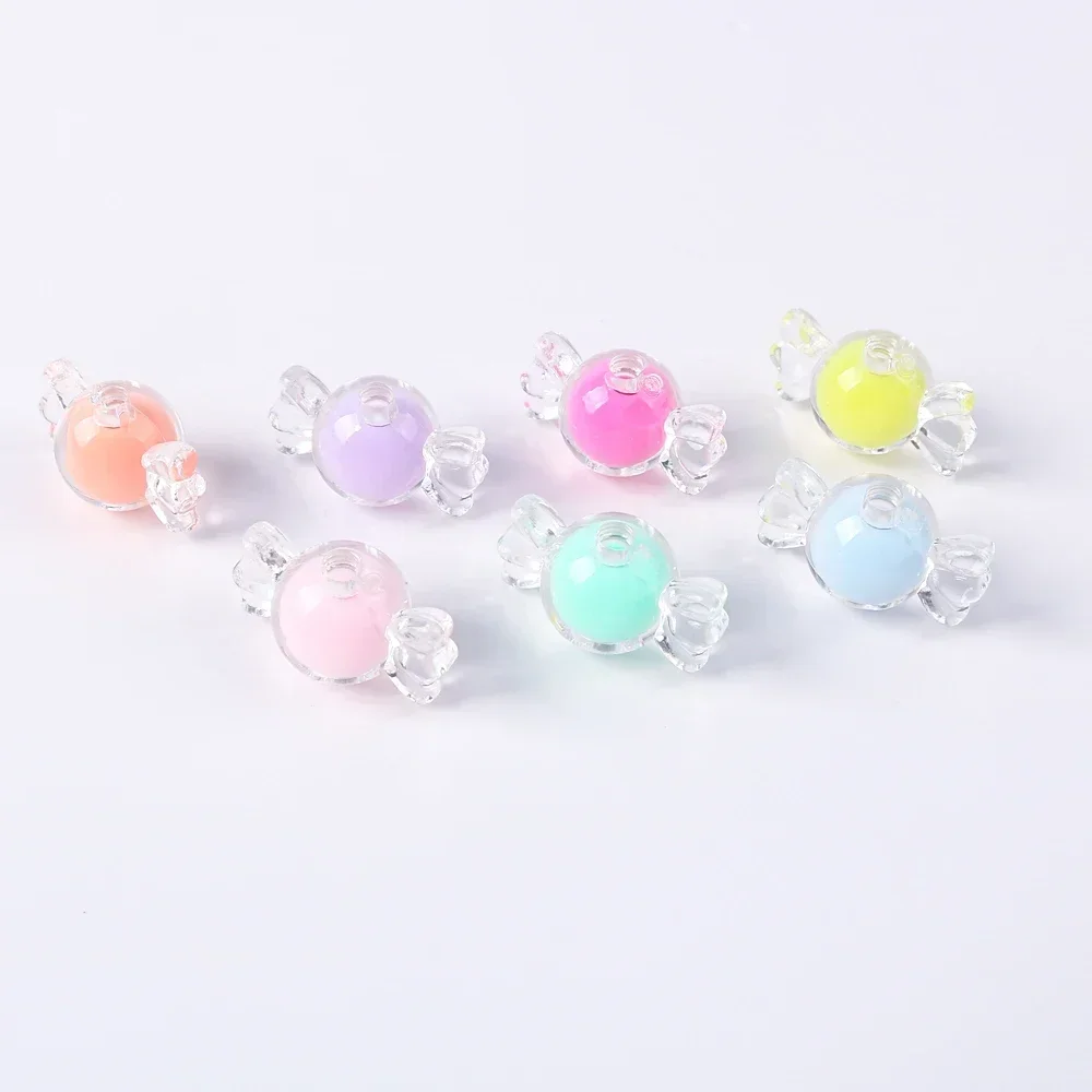20pcs Clear Acrylic Candy Beads, bead in bead Loose Beads DIY Jewelry Accessories Handwoven Bracelet Beading Materials